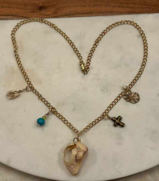 One-of-a-kind Charm Shell Necklace